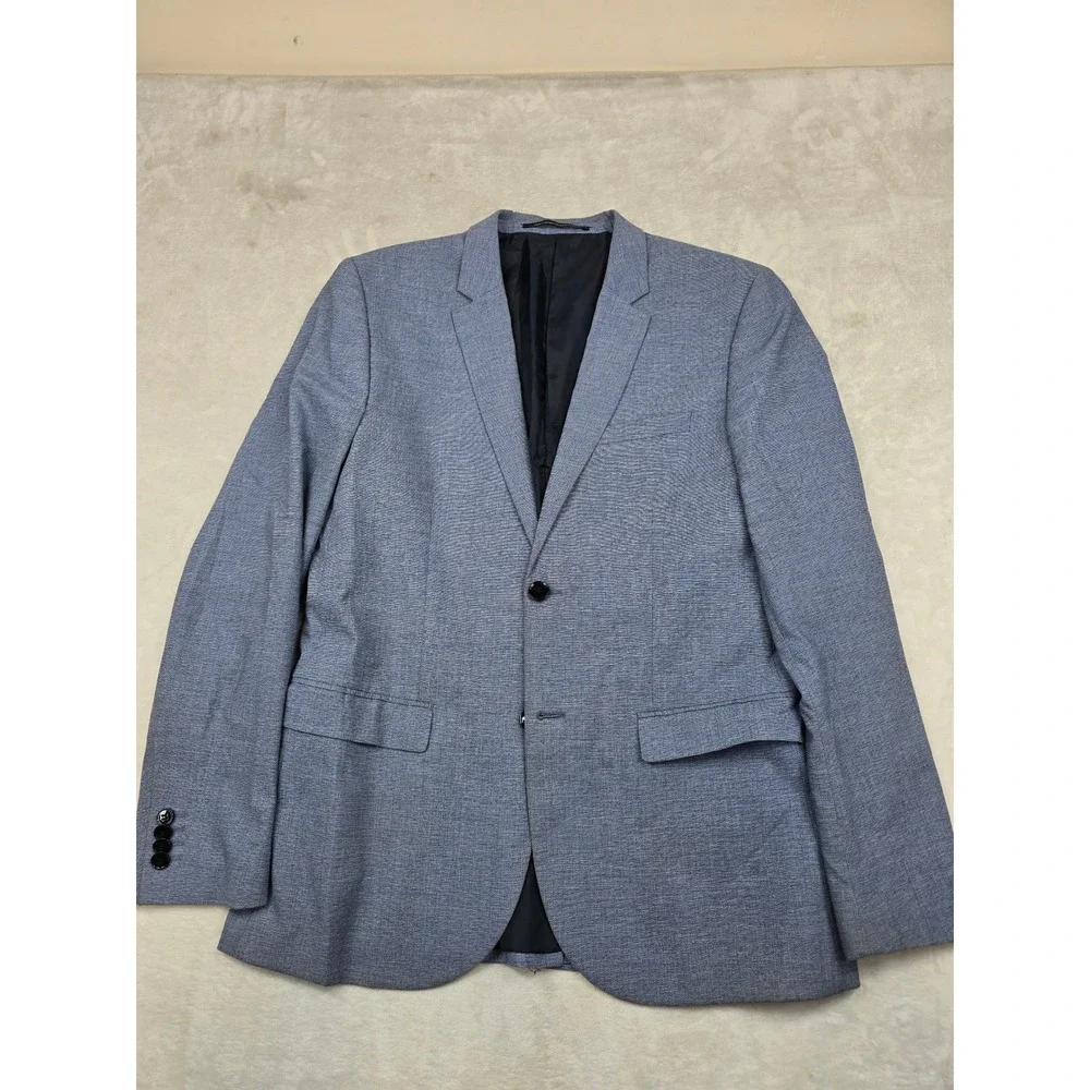 H&M Skinny Fit Suit Mens‎ 40R 2 Piece Pants 34x29 Blue Wool Blend
